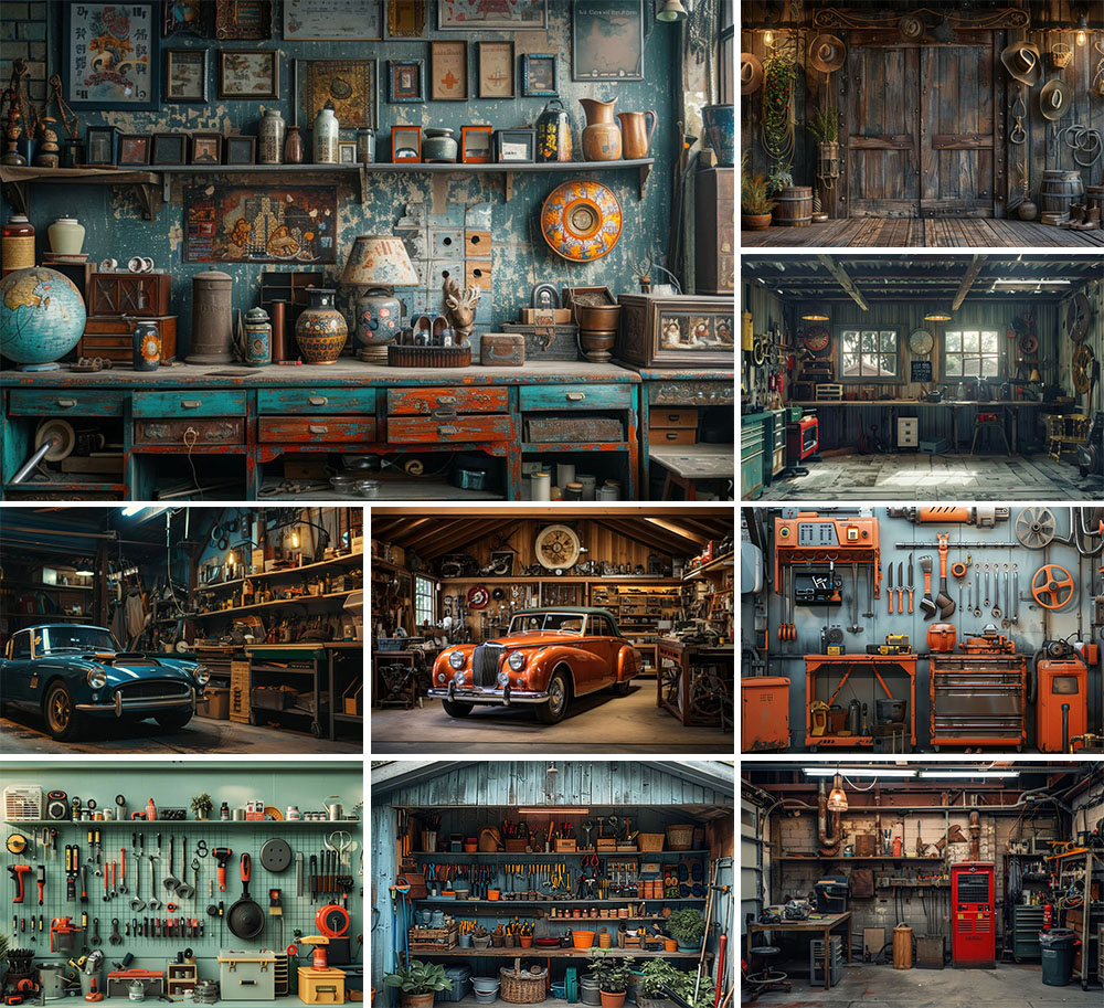 Workshop Tools Photos - Mehofond Fotografie Hintergrund Vintage Garage Auto