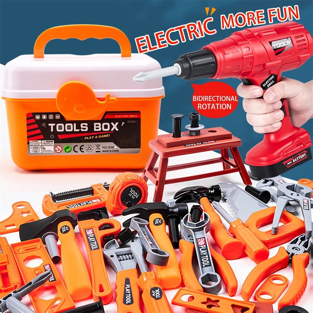 Workshop Tools Toy - Elektrisches Spielzeug-Bohrset Reparaturwerkzeuge Spielzeug-Elektrowerkzeuge Konstruktionssimulation Kinder-Werkzeugkasten