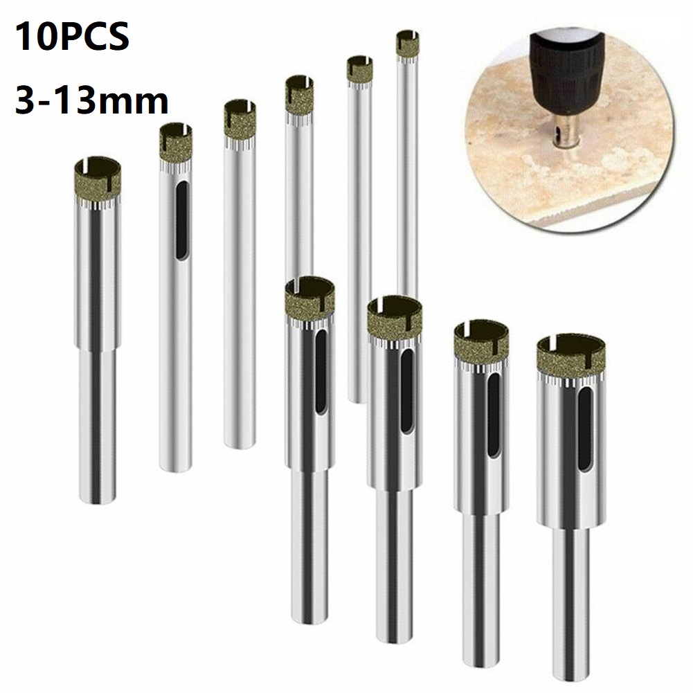 Pocket Hole Jig - 10-teiliges 3mm-14mm diamantbeschichtetes HSS-Bohrer-Set, Holzbearbeitungswerkzeuge, Taschenlochvorrichtung