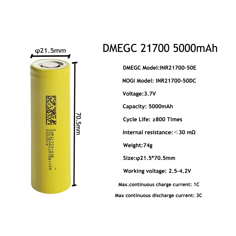 DMEGC 50E INR21700 5000mAh 3,7 – Tools Vape Bewertung und Preis